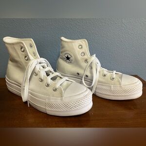 High top platform white converse